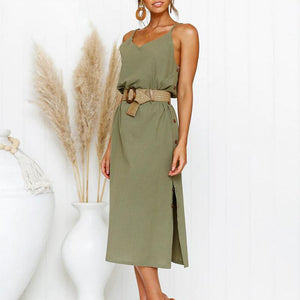 Elegant Casual Spaghetti Strap Beach Style Dress - blitz-styles