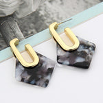 Vintage Geometric Statement Metal Square Hollow Drop Earrings - blitz-styles