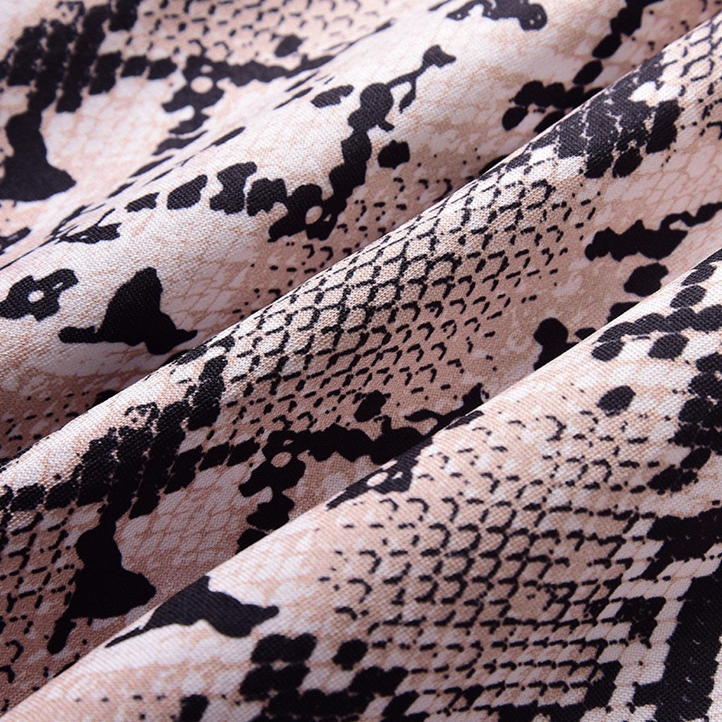 New Fashion Long Sleeves Leisure Snake Print Long Cardigan Coat - blitz-styles