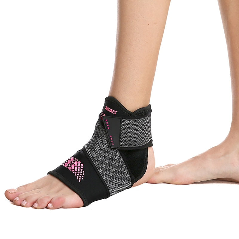 1Pcs Sport Ankle Brace Protector Adjustable Anti-sprain Compression Feet Support Wrap Bandage Protection With Strap