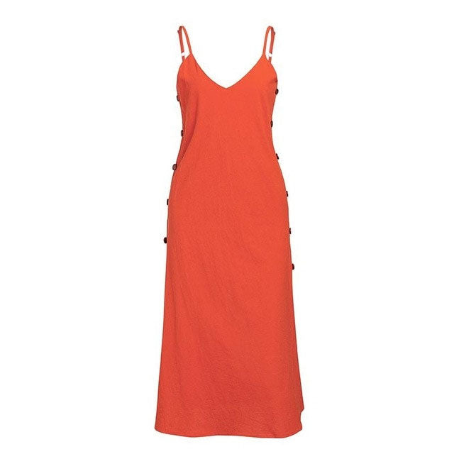Elegant Casual Spaghetti Strap Beach Style Dress - blitz-styles
