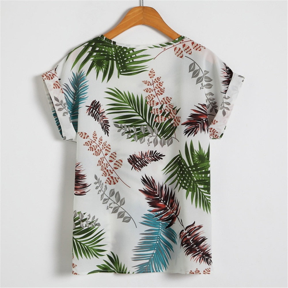 Floral Bat Chiffon T-Shirt - blitz-styles