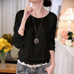 Fashion Chiffon Long Sleeve Lace Crochet Tops - blitz-styles