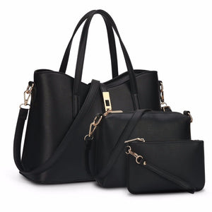 Famous 3 Pieces Set Top-Handle PU Leather Composite Bag - blitz-styles