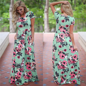 Fashion Long Floral Print Boho Beach Dress - blitz-styles