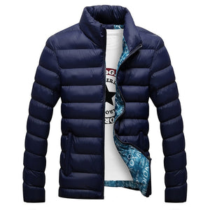 Solid Thick Stand Collar Winter Jacket