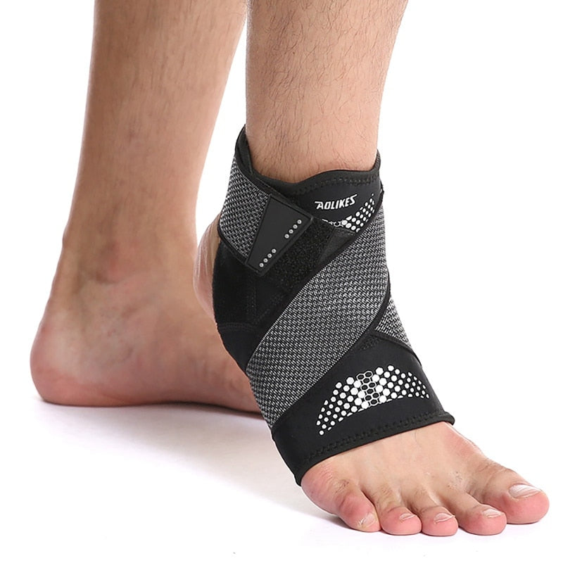 1Pcs Sport Ankle Brace Protector Adjustable Anti-sprain Compression Feet Support Wrap Bandage Protection With Strap