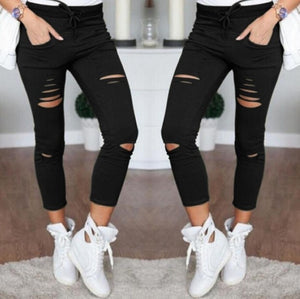 Skinny Denim Stretch Ripped Jeans - blitz-styles