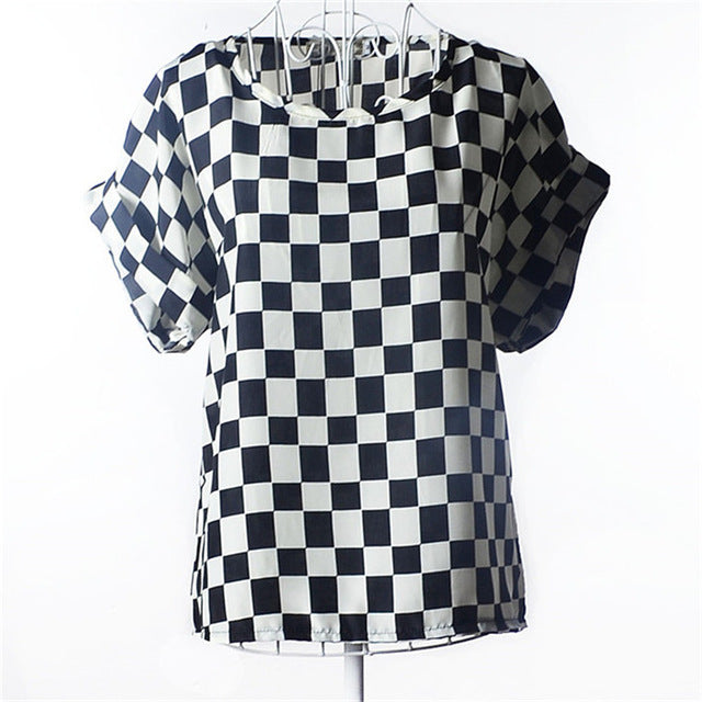Chiffon Designer Print Short Sleeve Shirt - blitz-styles