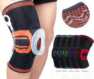 New 1 piece Patella Knee Protector Brace Elastic Silicone Spring Knee Pad Training Knitted Compression Knee Sleeve Support Sport