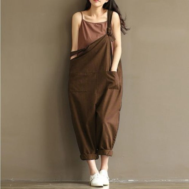 Stylish Casual Loose Solid Strap Jumpsuit - blitz-styles