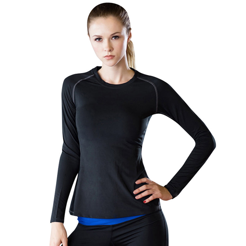 Fitness Sports T-Shirt top Item Type:Shirts Sport Type:Yoga Fabric Type:Jersey Feature:Anti-Pilling,Anti-Shrink,Quick Dry,Breathable, Elastic Brand Name: Yuerlian Fit:Fits true to size, take your normal size Gender:Women Material:Spandex,Polyester Sleeve Length(cm):Full Ideal for Gym, Jogging, Yoga, Sports, Workout, Training     Size Details (in cm) Size Waist Length Chest Height Weight (kg) S 62 57 72 155~160 42~48 M 66 59 76 160~165 48~52 L 70 60 80 165~170 52~58 XL 74 61 84 170~175 58~62 XLL 78 62 88 1