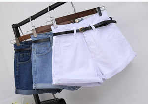 High Waist Denim Shorts Pockets Casual Slim - blitz-styles