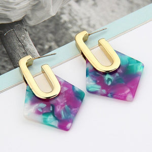 Vintage Geometric Statement Metal Square Hollow Drop Earrings - blitz-styles