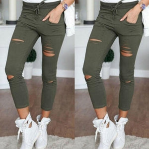 Skinny Denim Stretch Ripped Jeans - blitz-styles