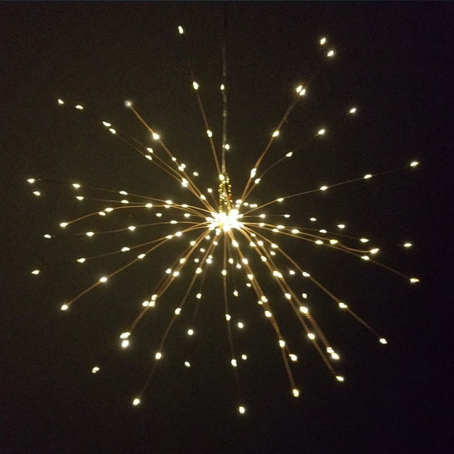 Festival Hanging Starburst String Lights 100-200 Leds DIY firework Copper Fairy Garland christmas lights outdoor Twinkle Light - blitz-styles