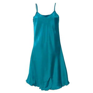 Sleeveless Silk Satin Night Dress - blitz-styles