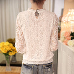 Fashion Chiffon Long Sleeve Lace Crochet Tops - blitz-styles