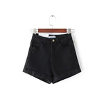 High Waist Denim Shorts Pockets Casual Slim - blitz-styles