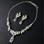 Unique Design Imitation Pearl Earrings Necklace Set