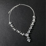 Unique Design Long Flower Earrings Necklace Set