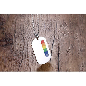 Rainbow Pendant Titanium Necklace