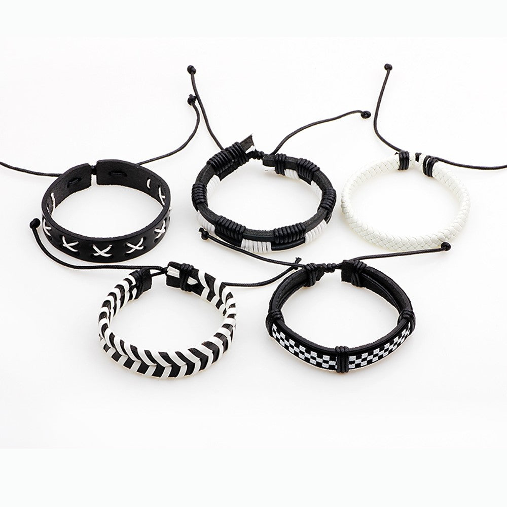 Unisex Twist Circle Multi Layer Leather Bracelet