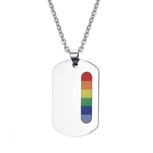 Rainbow Pendant Titanium Necklace