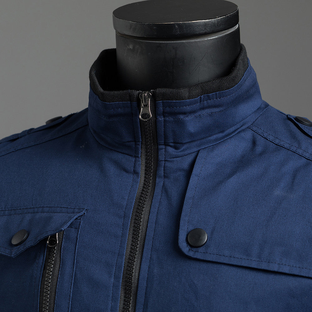 Stylish Solid Stand Winter Jacket
