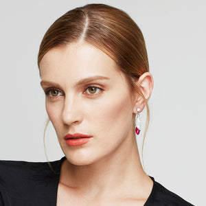 Elegant Italian Sapphire Crystal Citrine Drop Earrings