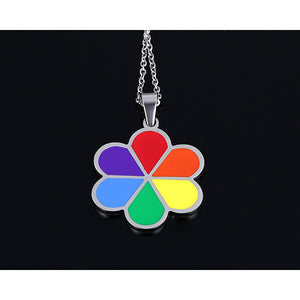 Men's Pendant Rainbow Titanium Necklace