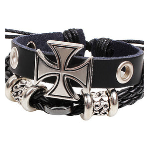 Cross Personalized Christ Leather Bracelet