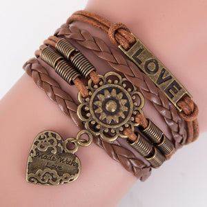 Unisex Wrap Leather Inspirational Bracelet