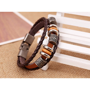 Unisex Vintage Multi Layer Leather Bracelet