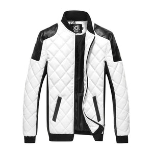 Black & White PU Patchwork Jacket