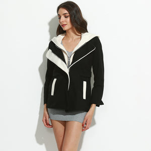 Winter Color Block Hooded Jacket