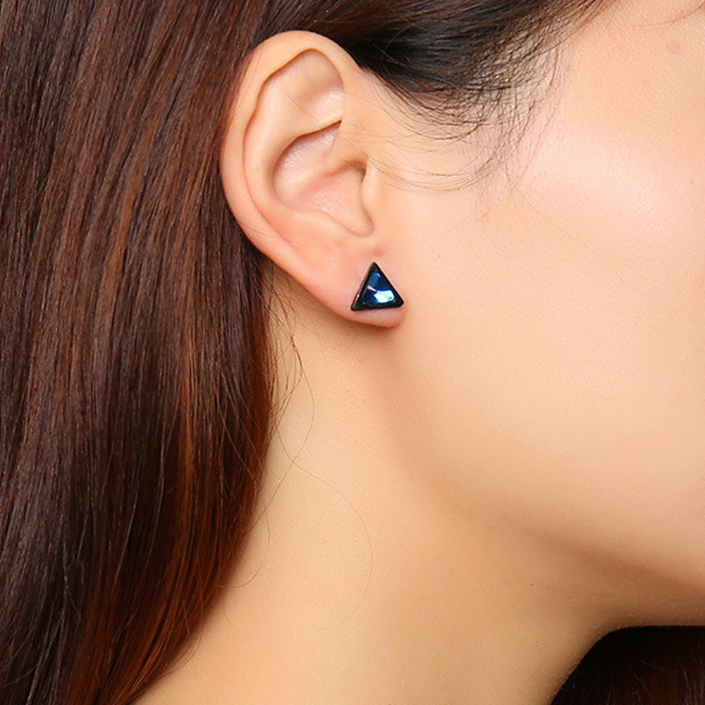 Triangle Stud Fancy Flat Back Trendy Earrings