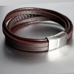 Vintage Style Braided Genuine Leather Bracelet
