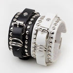 Unisex Rivet Button Personalized Punk Leather Bracelet