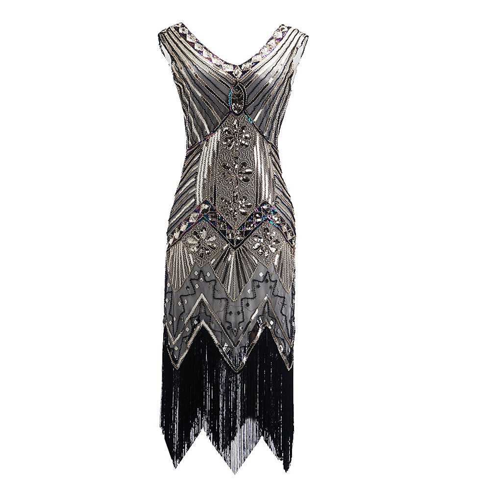 The Great Gatsby Vintage 1920s Sheath Party Dress with Sequin / Crystals
