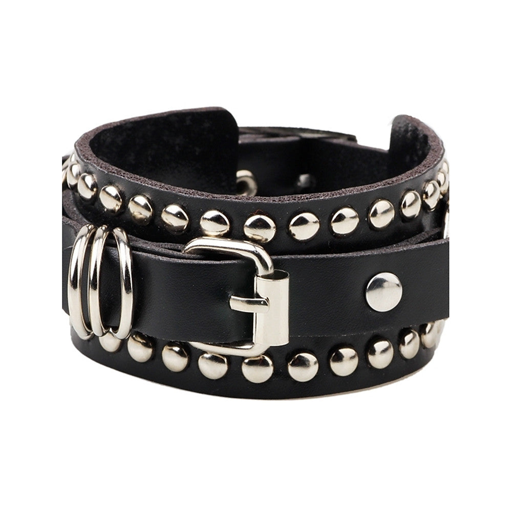 Unisex Rivet Personalized Punk Leather Bracelet