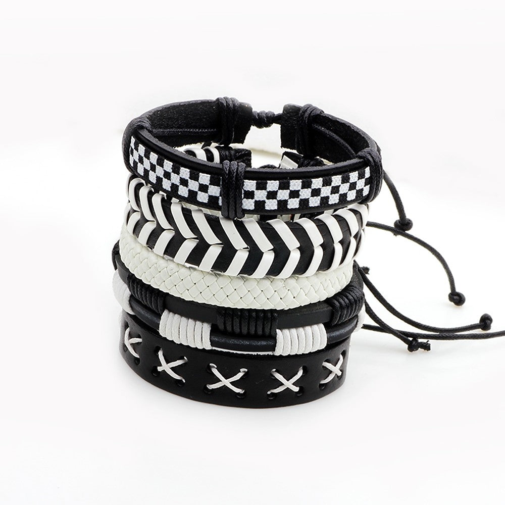 Unisex Twist Circle Multi Layer Leather Bracelet